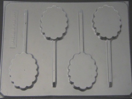 1219 Ruffled Oval Chocolate or Hard Candy Lollipop Mold